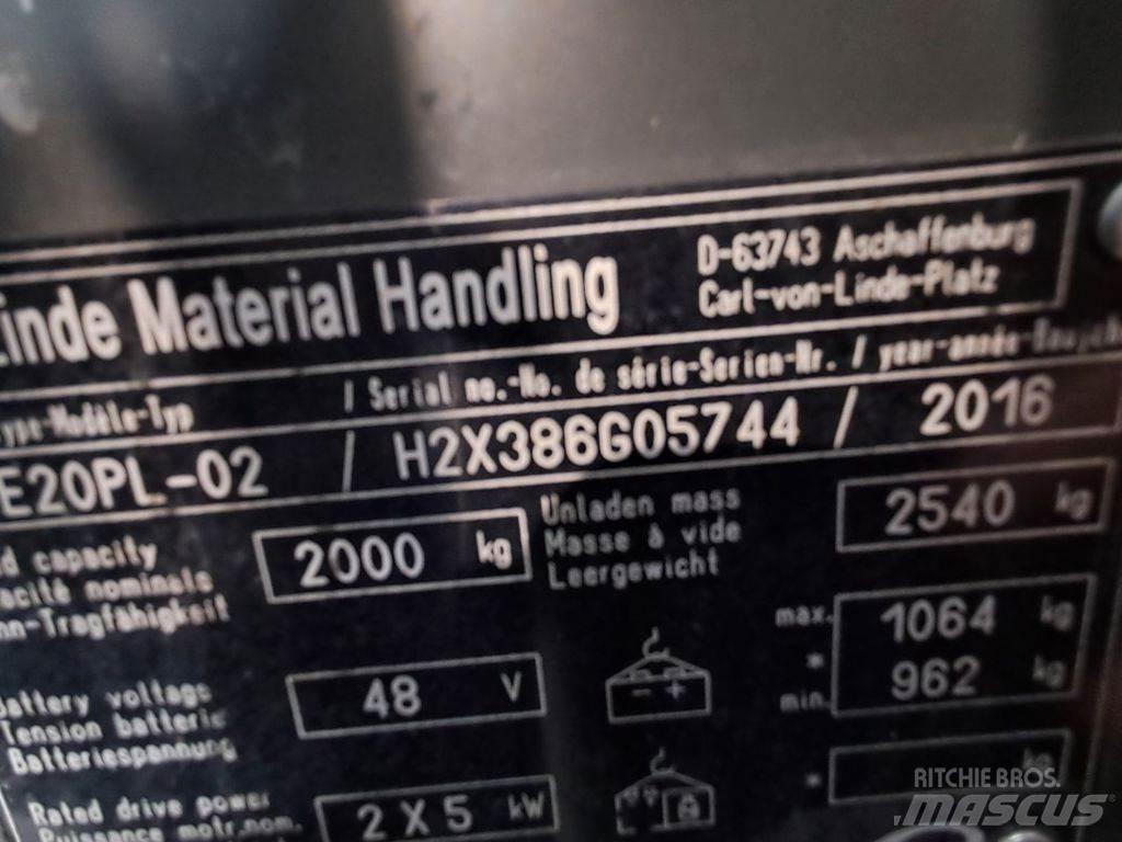 Linde E20PL-02 Електрически вилични кари-повдигачи