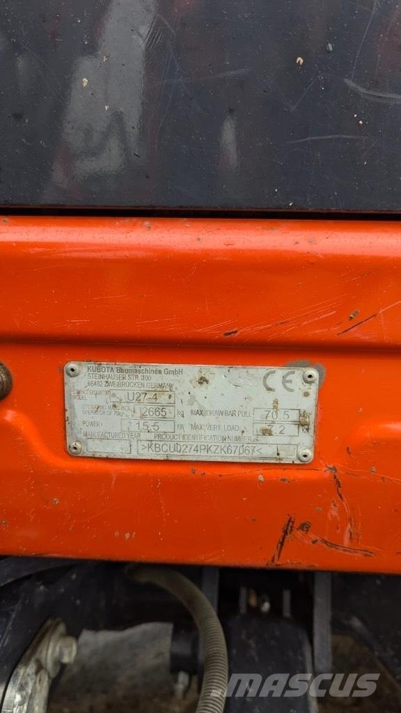 Kubota U 27-4 Мини екскаватори < 7 т