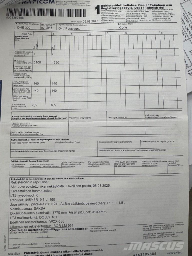 Krone Dolly Трошачки за руда