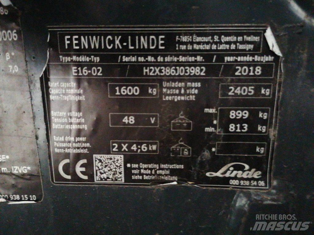 Linde E16-02 Електрически вилични кари-повдигачи