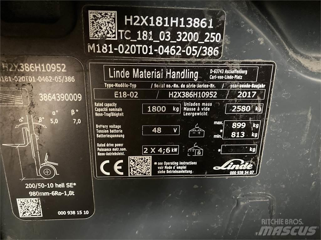 Linde E18 Електрически вилични кари-повдигачи