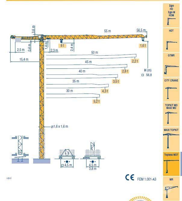 Potain MDT 132 G8 Мачтови кранове