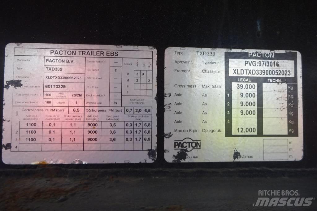 Pacton TXD339 Плоскоподови / Бордови полуремаркета
