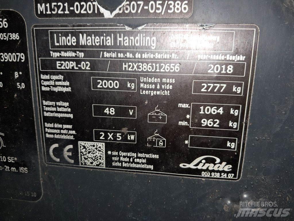 Linde E20PL-02 Електрически вилични кари-повдигачи