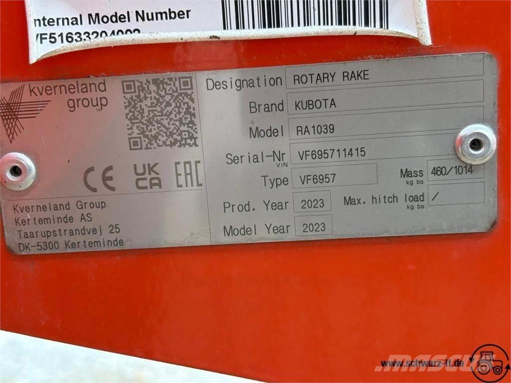 Kubota RA 1039 Уиндроуърс/Косачки за сено и др.

