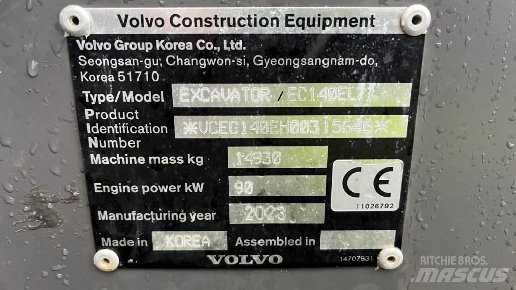 Volvo EC140EL Верижен екскаватор
