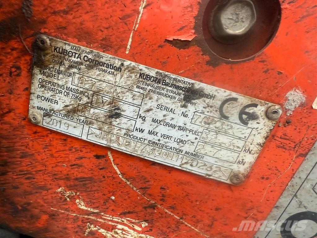 Kubota U 17-3 Мини екскаватори < 7 т