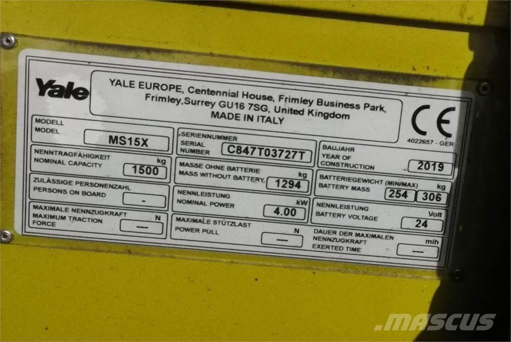 Yale MS15XSL Колички високоповдигачи с теглич