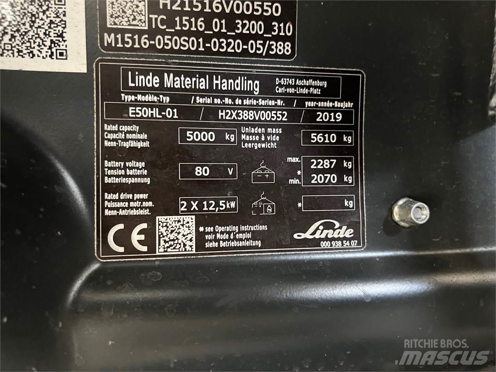 Linde E50HL-01 Електрически вилични кари-повдигачи