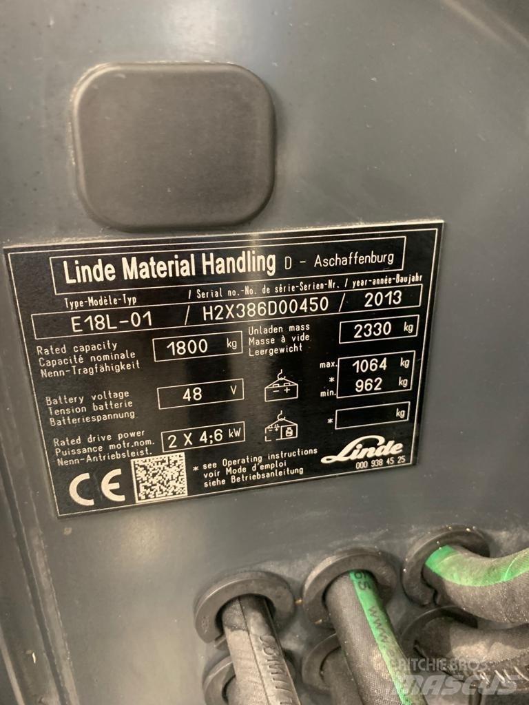 Linde E18 L Електрически вилични кари-повдигачи