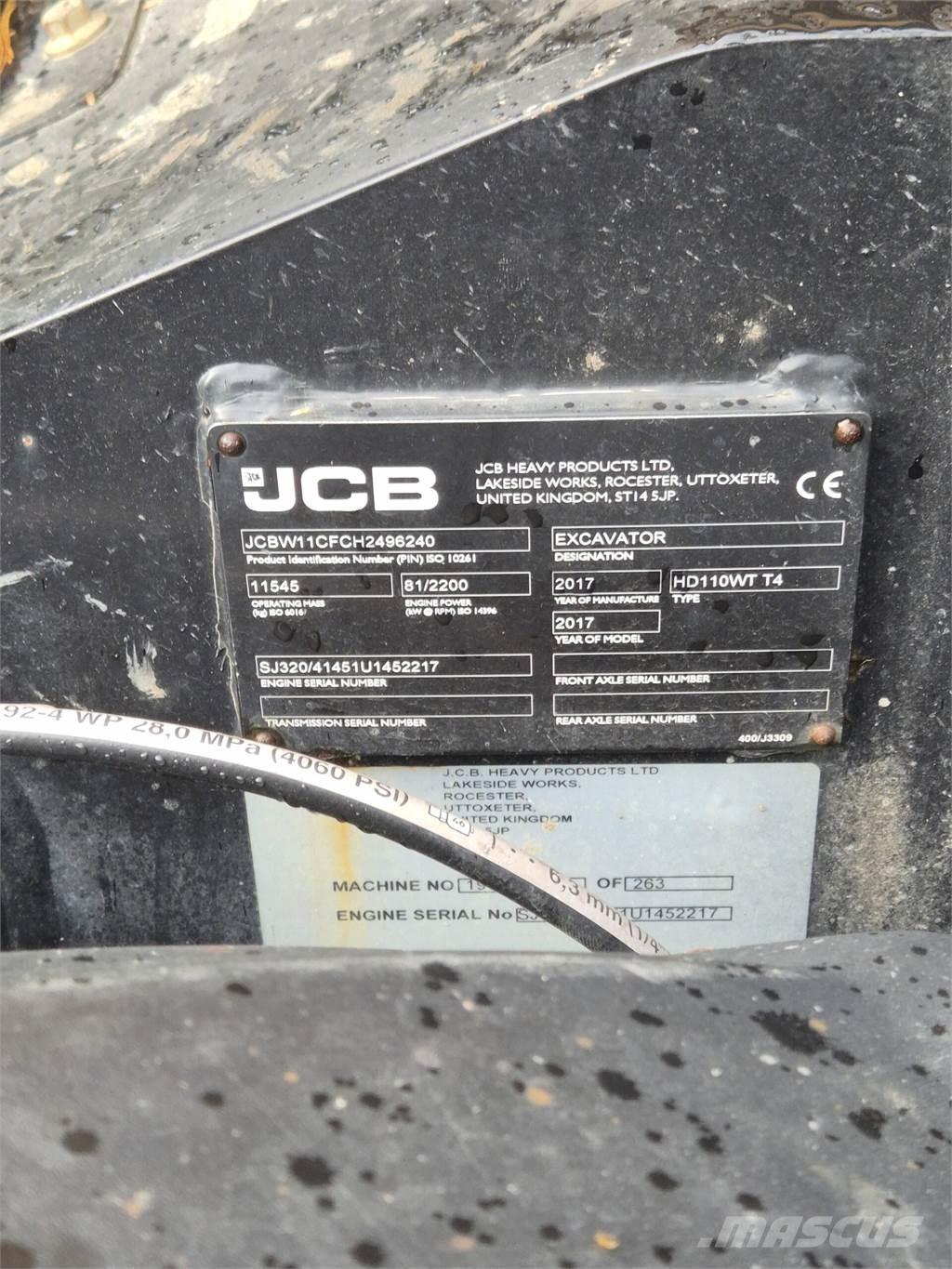 JCB 110W Hydradig Колесни екскаватори