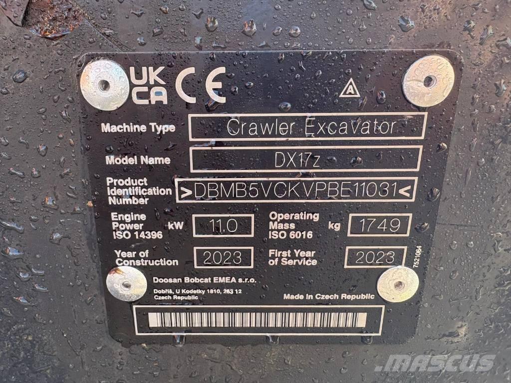 Doosan DX 17 Мини екскаватори < 7 т