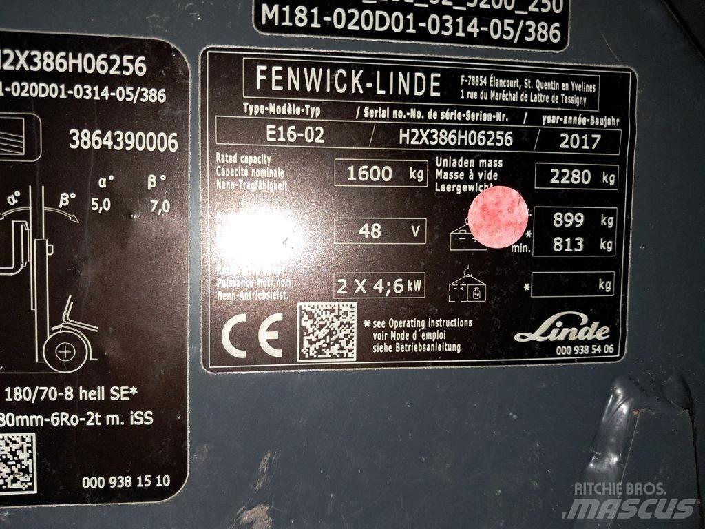 Linde E16-02 Електрически вилични кари-повдигачи
