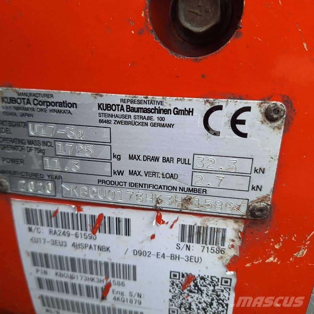 Kubota U 17-3 Мини екскаватори < 7 т