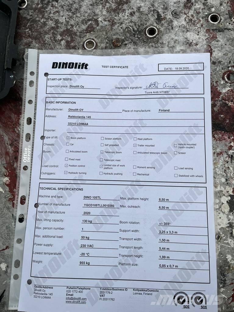 Dino 105TL Моторизирани платформи с ремарке