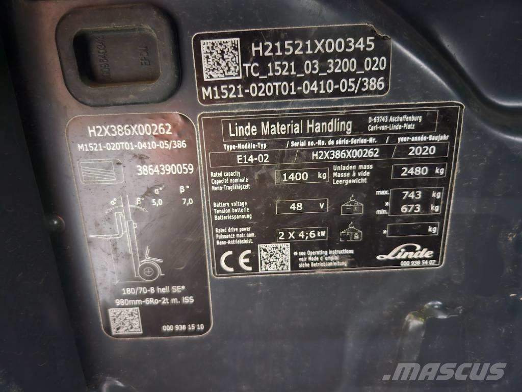 Linde E14 Електрически вилични кари-повдигачи