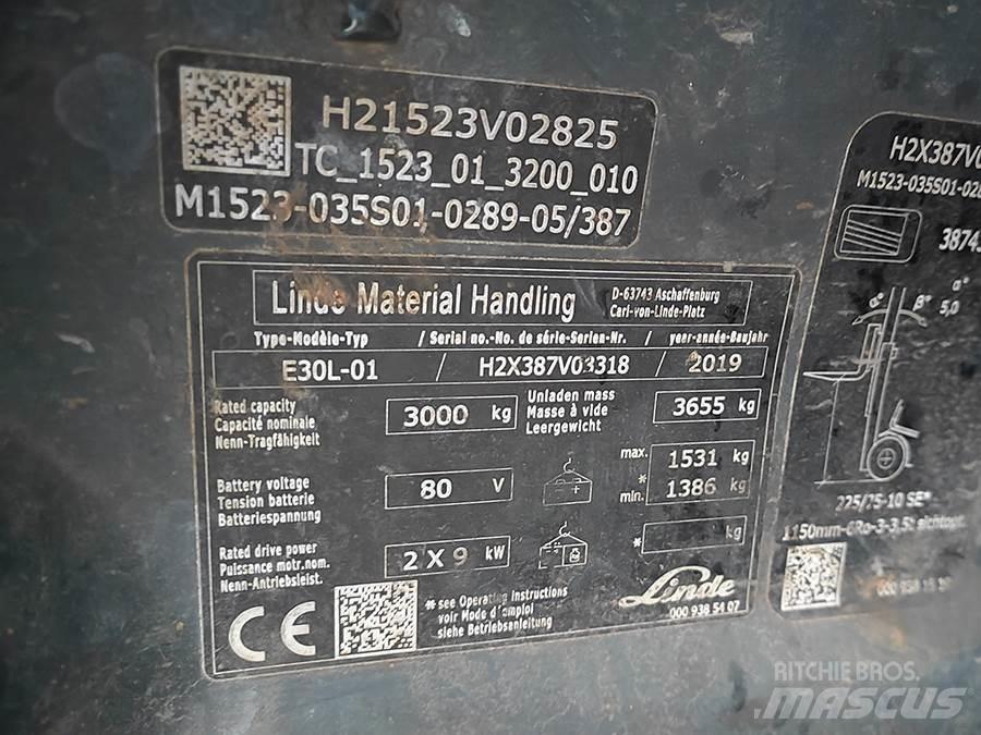 Linde E30L-01 Електрически вилични кари-повдигачи