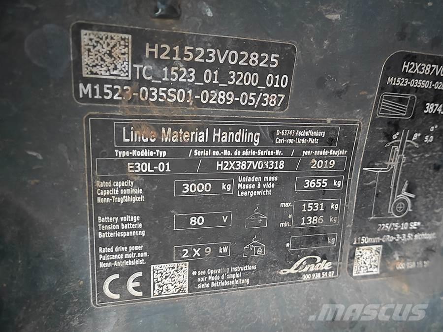 Linde E30L-01 Електрически вилични кари-повдигачи