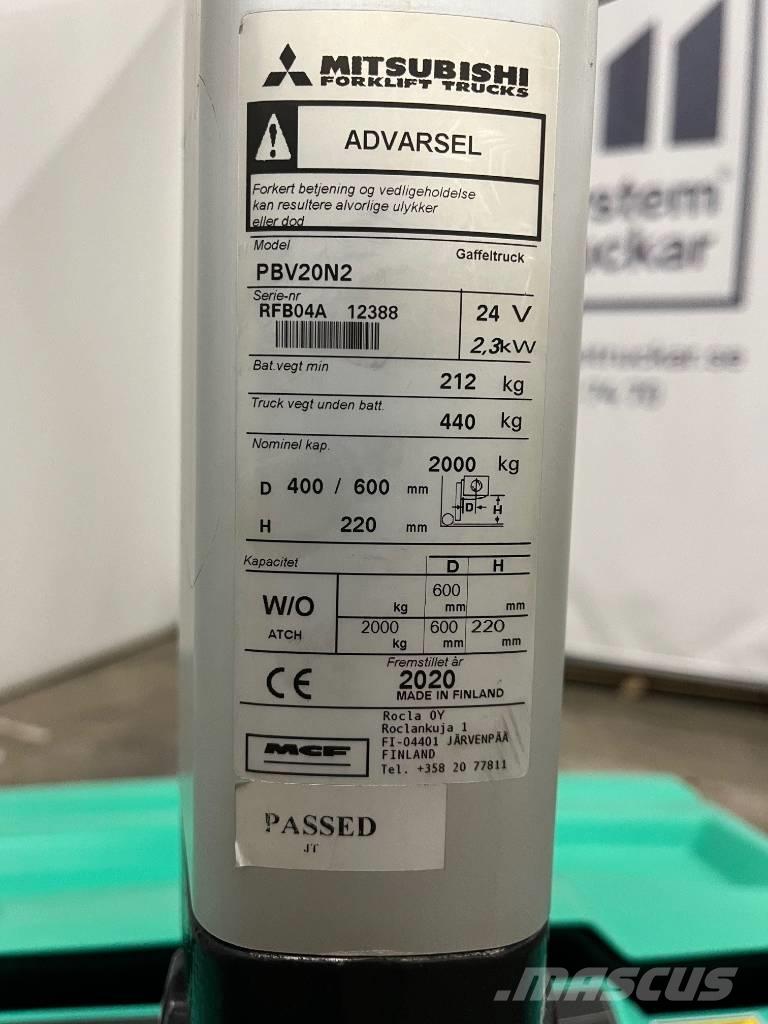 Mitsubishi PBV20N2 Колички високоповдигачи с теглич