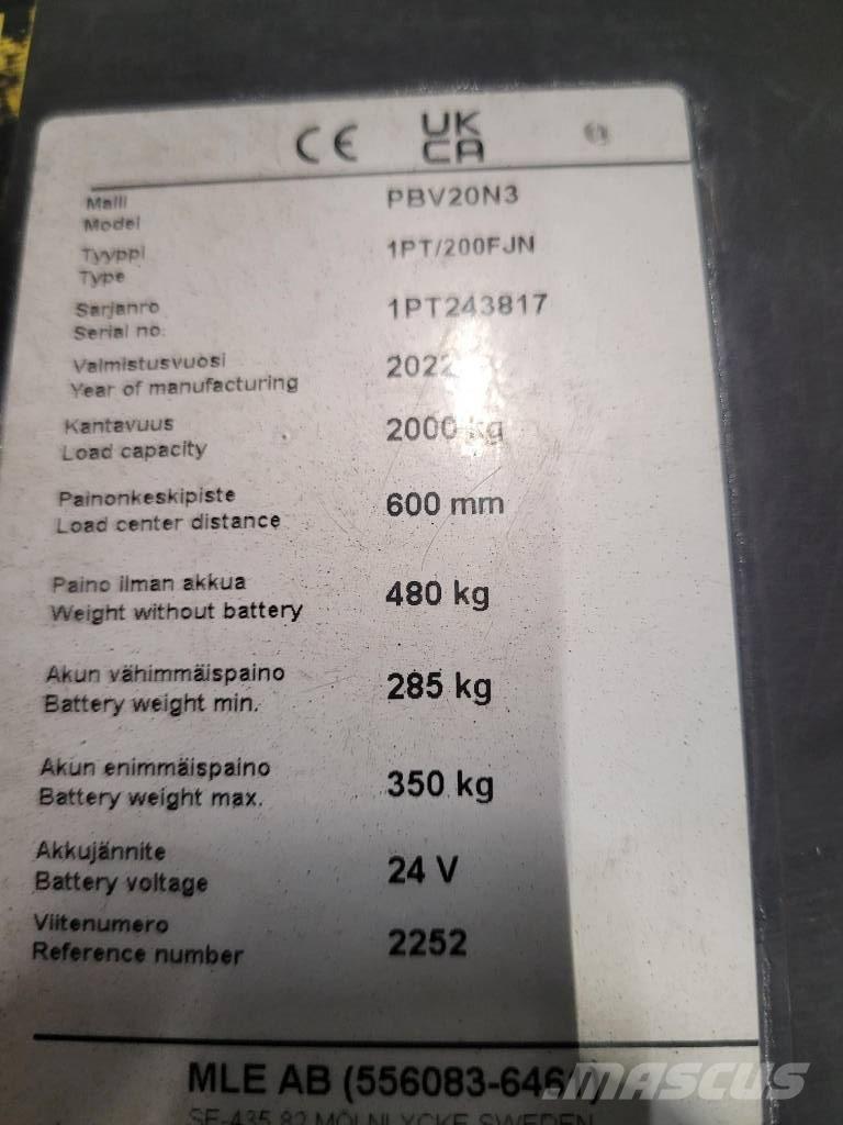 Mitsubishi PBV 20 N3 Транспалетни колички с платформи