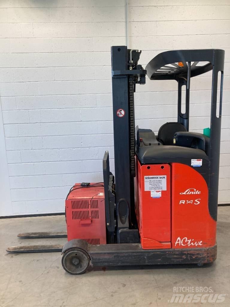 Linde R14S/115 Ретрак/ Високоповдигач с изместване на вилката напред