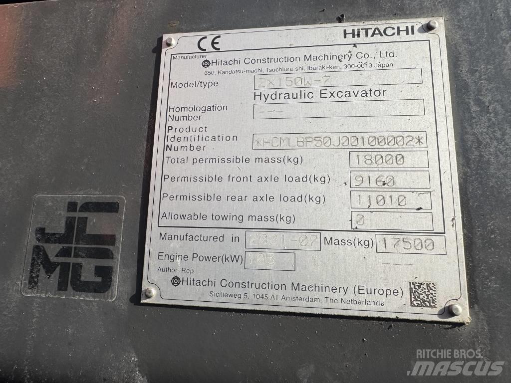 Hitachi ZX 150 W-7 Колесни екскаватори