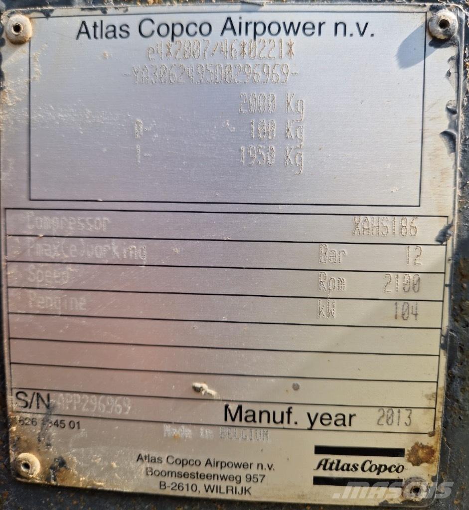 Atlas Copco XAHS 186 Компресори