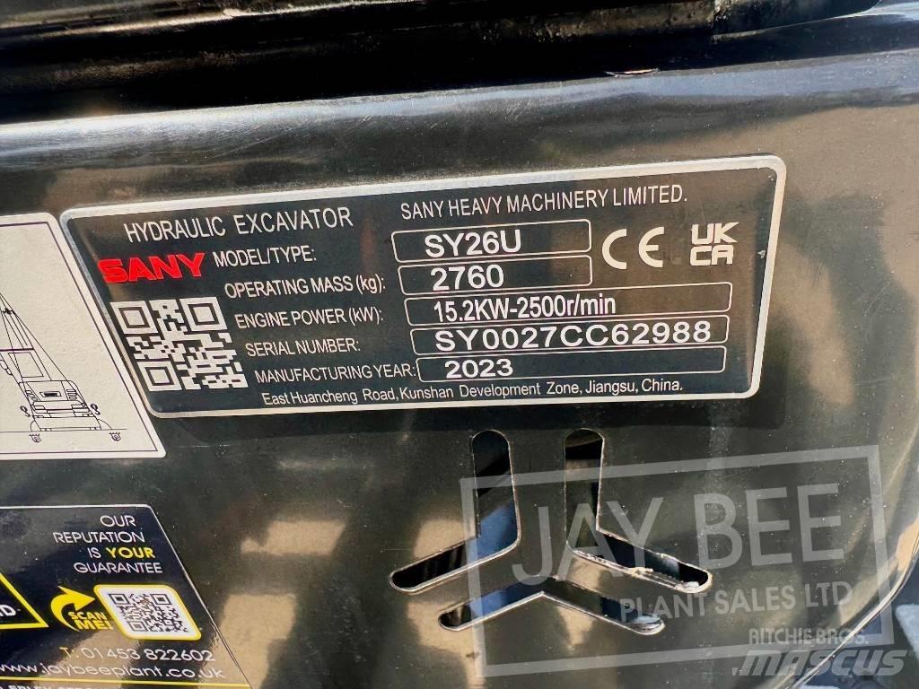 Sany SY 26 U Мини екскаватори < 7 т