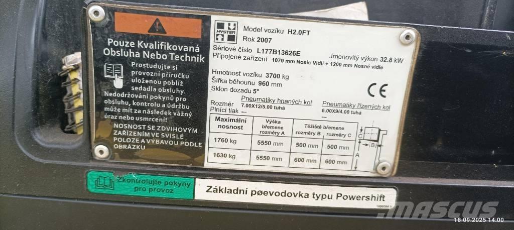 Hyster H2.0FT Камиони с АГУ
