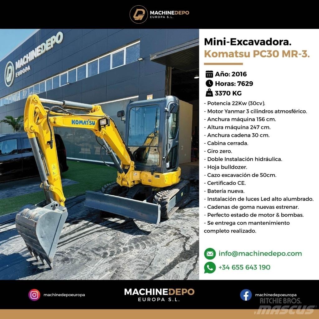 Komatsu PC 30 MR-3 Мини екскаватори < 7 т