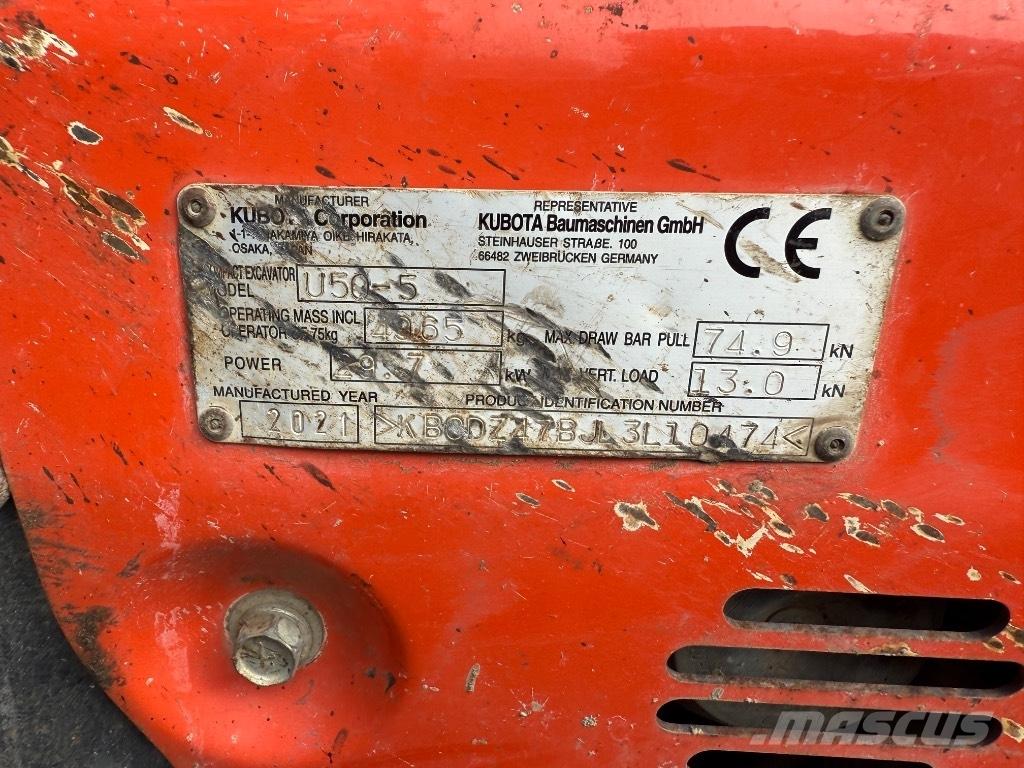 Kubota U 50-5 Мини екскаватори < 7 т