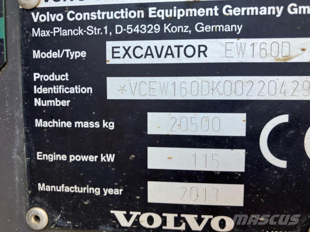 Volvo EW160D Колесни екскаватори