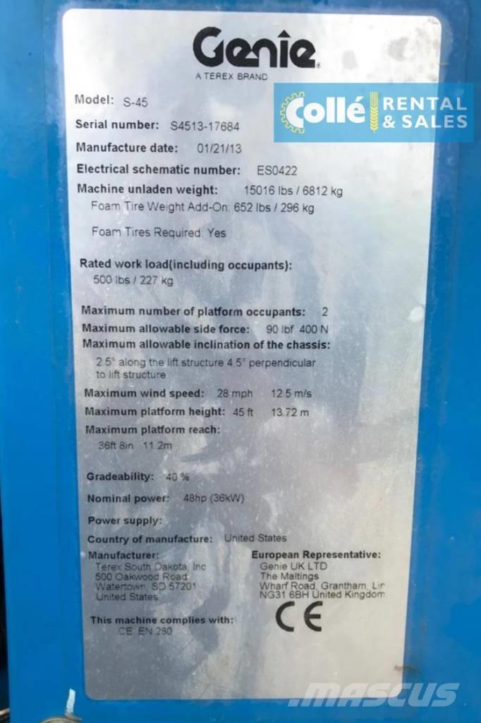 Genie S-45 | 2013 Телескопични повдигачи
