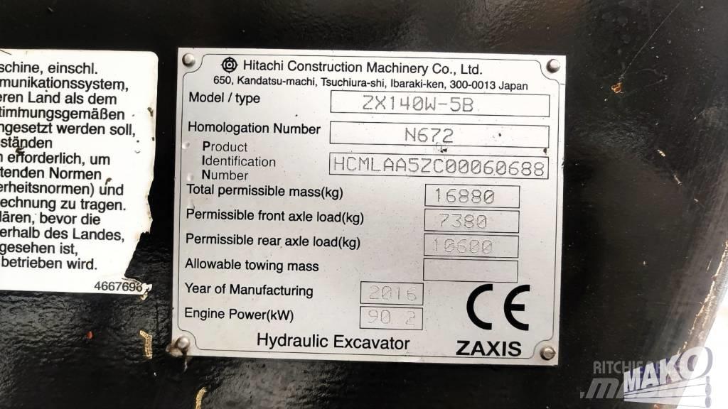 Hitachi ZX 140 W-5 Колесни екскаватори