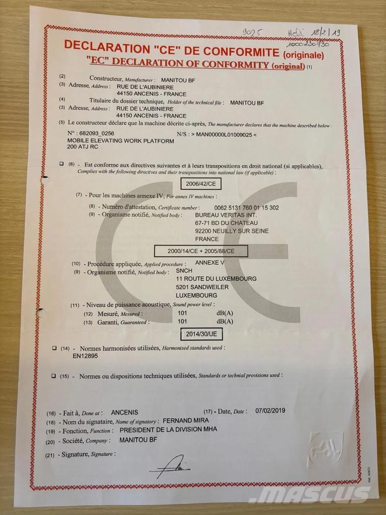 Manitou 200 ATJ Съчленени стрелови подемници
