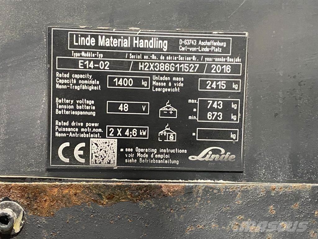 Linde E14-02 Електрически вилични кари-повдигачи