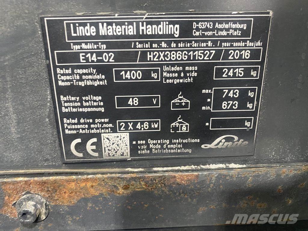 Linde E14-02 Електрически вилични кари-повдигачи