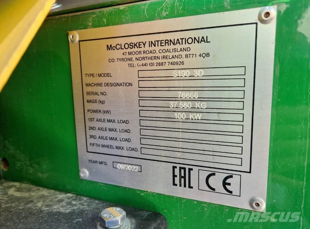 McCloskey S190 Мобилни скрийнери

