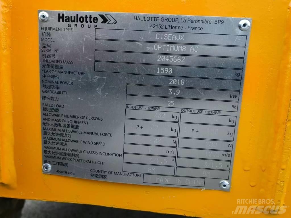 Haulotte OPTIMUM 8 Ножични работни платформи