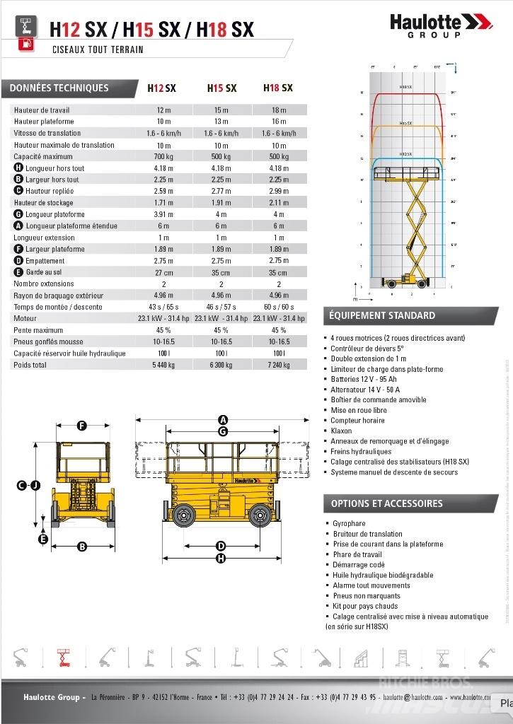 Haulotte H 15 SX Ножични работни платформи
