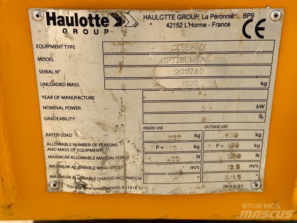 Haulotte OPTIMUM 8 Ножични работни платформи