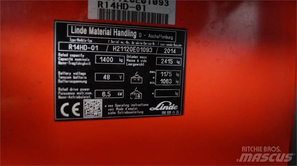 Linde R14HD Ретрак/ Високоповдигач с изместване на вилката напред