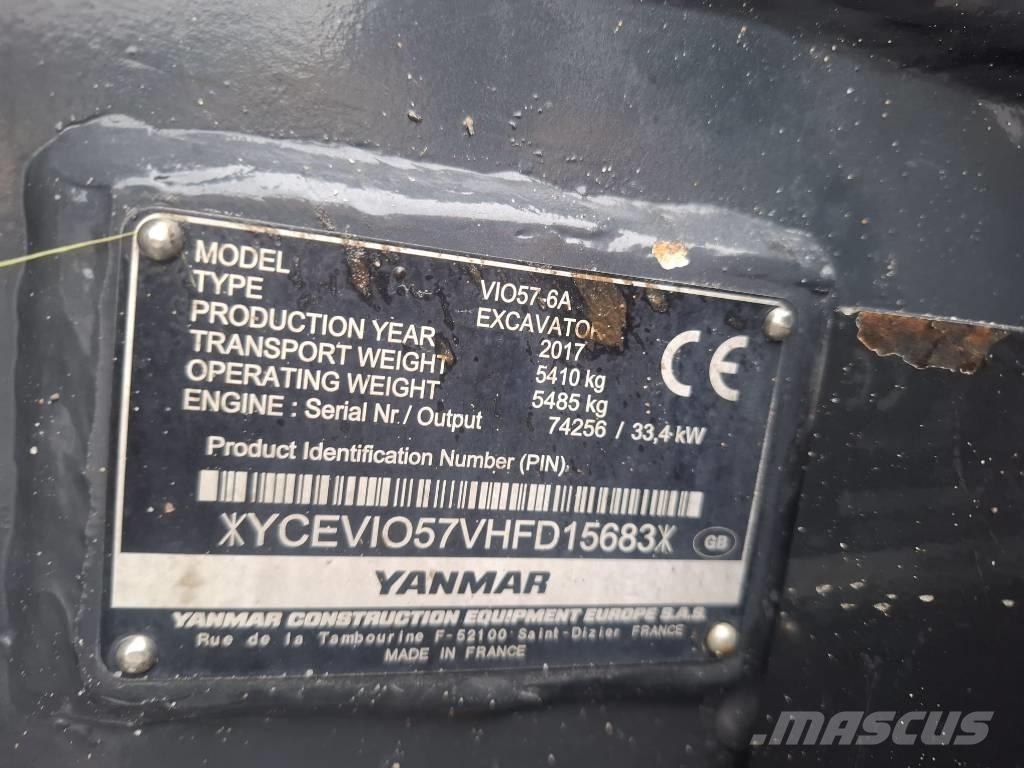 Yanmar Vio 57-6A Мини екскаватори < 7 т