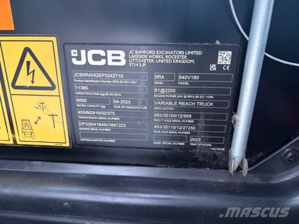 JCB 540-180 Телескопични товарачи