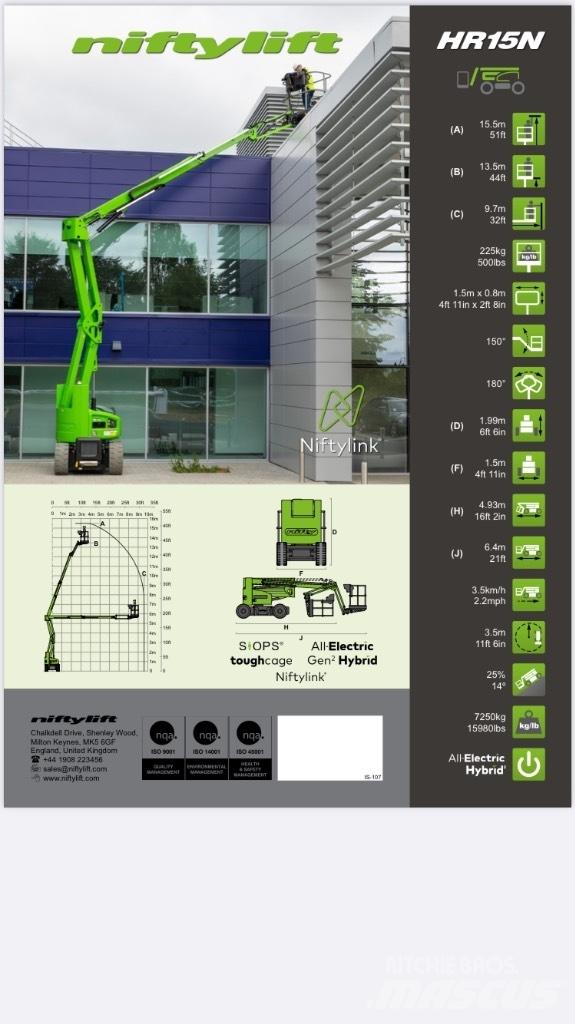 Niftylift HR 15NE Съчленени стрелови подемници