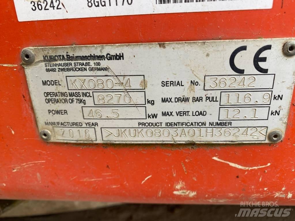 Kubota KX 080-4 Средни екскаватори 7т - 12т