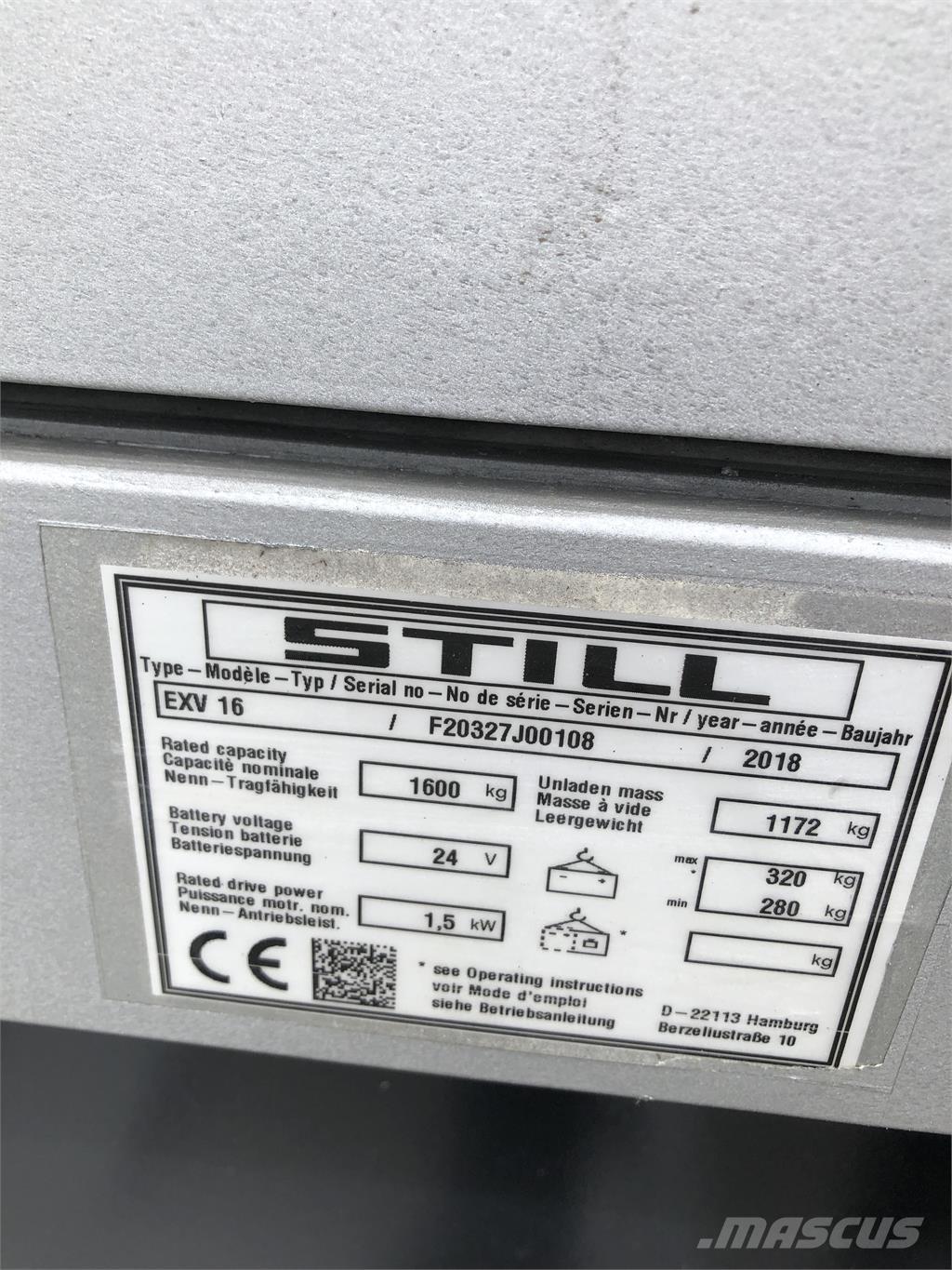 Still EXV 16 Самоходни товарачи