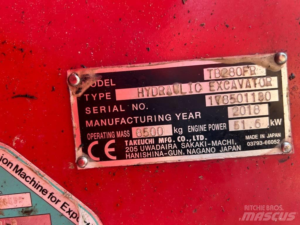 Takeuchi TB280FR Средни екскаватори 7т - 12т