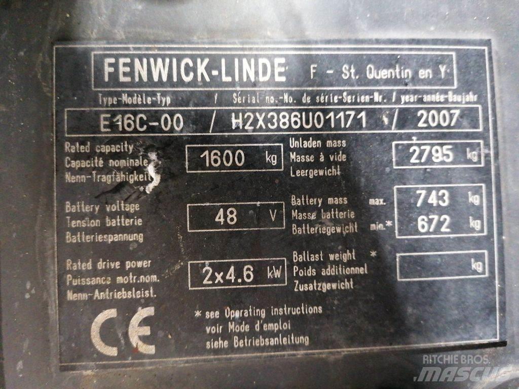Linde E16C-00 Електрически вилични кари-повдигачи