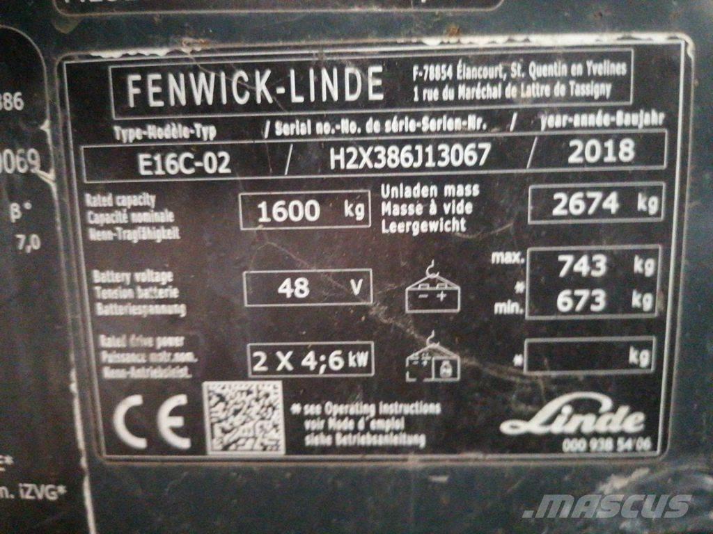 Linde E16C Електрически вилични кари-повдигачи